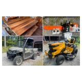 2025 UTV, Quality Furniture & Home Furnishings, Cub Cadet Mowers, Many New Tools, Chainsaws, Kayaks, Jewelry, Winemaking And Cooking Equipment, Much More!