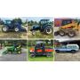 
	New Holland TS6-120 4X4 Loader Tractor W/ Cab, New Holland PowerStar 75 Cab Tractor, Cat 242B3 Skid Steer Loader, John Deere 1025R 4X4 Loader Tractor, Kubota X1100C 4X4 RTV, Ford F-250 Diesel Truck 