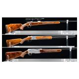 Engraved & Signed Belgian Brownings, Superposed Diana Grade, Olympian, Weatherby, Winchester