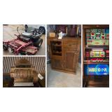 Zero Turn Mower, Slot Machines, National Cash Register, Furniture, Glassware & Decor&nbsp;