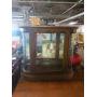 Curved glass curio case w/light