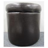 (1) Small Brown Leather Ottoman