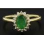 10kt Gold Natural Emerald & Diamond Ring