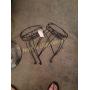 2 black metal plant stands aproximatly 12 inches