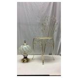Gold Tone Table Lamp and Chair K10B